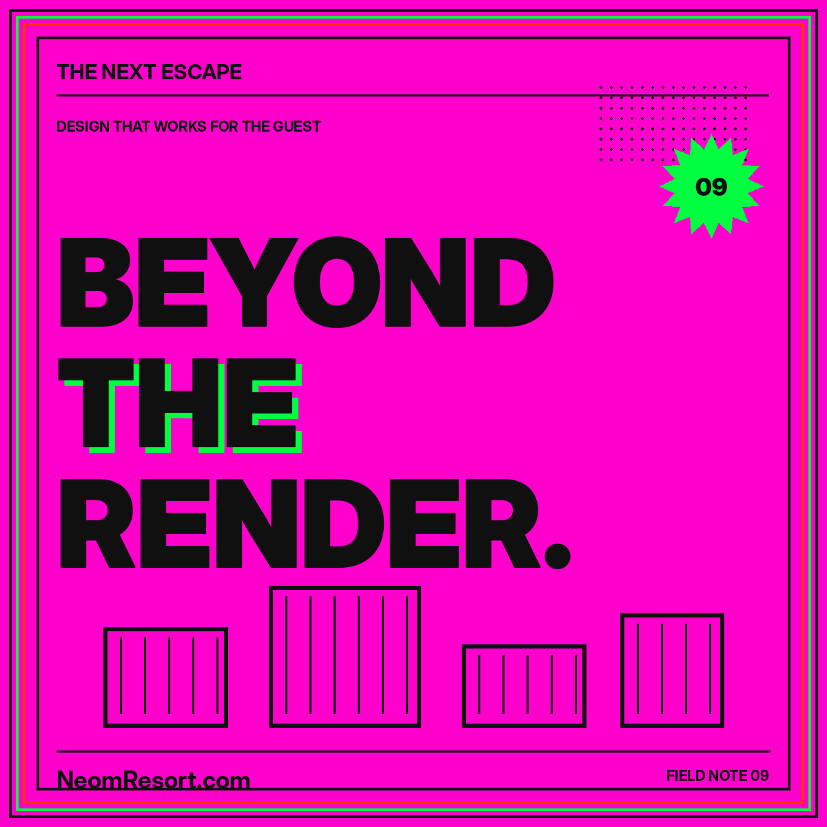 Beyond the Render: How to Read Resort Architecture — neon editorial typography